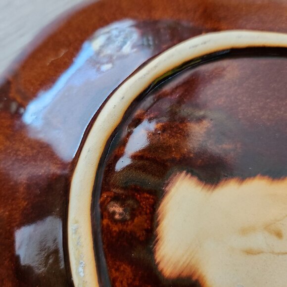 Pumpkin Plate Luncheon Salad Serving Tray Candy Dish Ribbed Pottery Seashell 9" - Picture 5 of 9